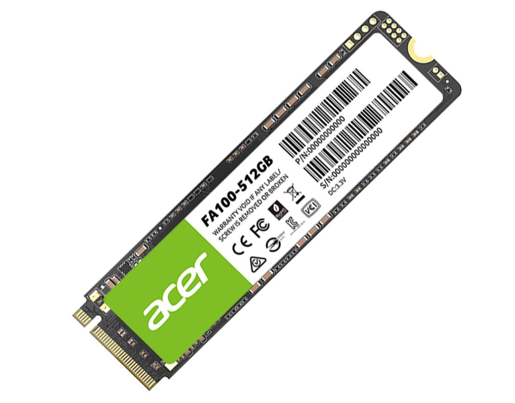 Acer FA100-512GB M.2 NVMe PCIe Gen 3*4 Read speed 3300MB/ sWrite Speed 2200MB/s BL.9BWWA.119 - 5 Year Warranty