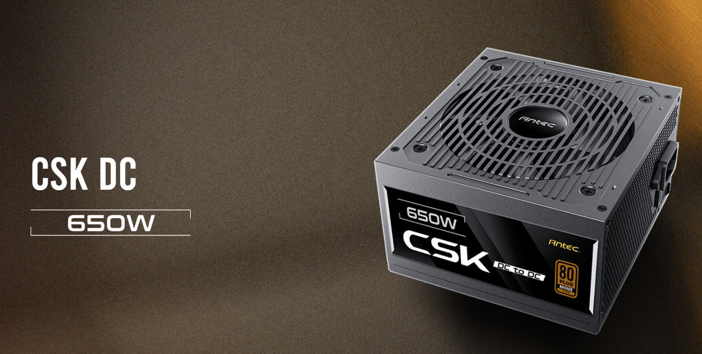 Antec CSK650DC 80+ Bronze, DC to DC, Flat Cables, CircuitShield Protections, Thermal, Reliable Value Power Supply 5yr